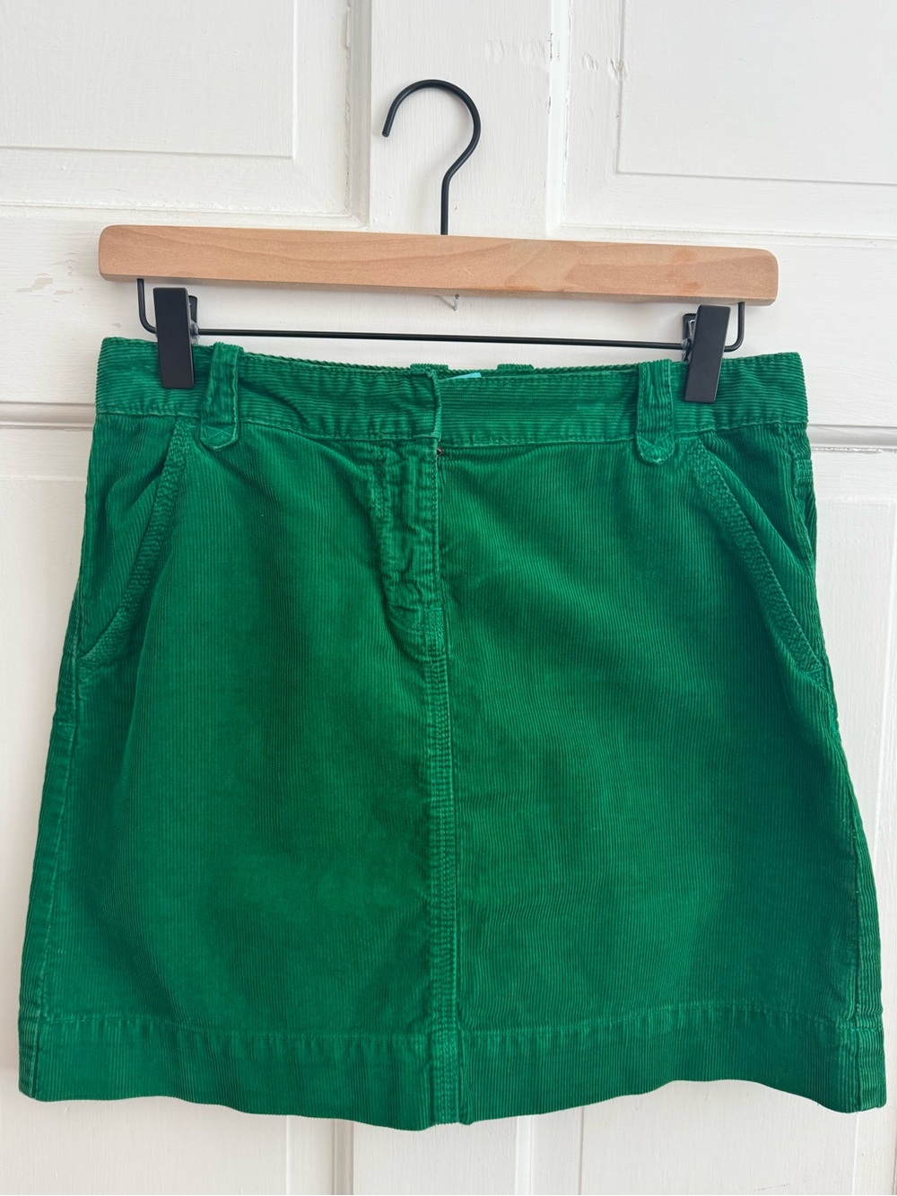 Vintage J.Crew Chevron Corduroy Mini Skirt, Green, 100% Cotton, Size 2, Y2K